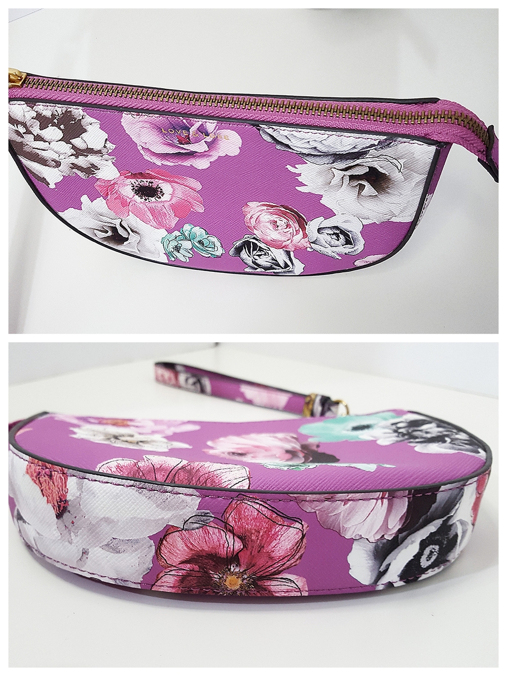 LOVE & LORE🌺NWOT Purple Floral Wristlet Clutch|Cosmetic Case|Travel - Picture 4 of 7